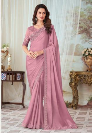 Picture of Elegant Silk Pale Violet Red Saree