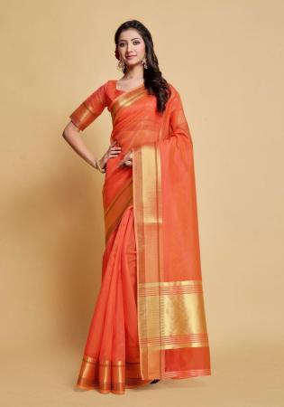 Picture of Well Formed Organza Tomato Saree