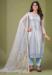 Picture of Net Light Steel Blue Straight Cut Salwar Kameez