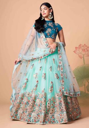 Picture of Gorgeous Net Powder Blue Lehenga Choli