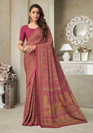 Picture of Wonderful Crepe & Silk Rosy Brown Saree