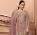 Picture of Splendid Net Plum Straight Cut Salwar Kameez