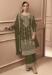 Picture of Net Dark Olive Green Straight Cut Salwar Kameez