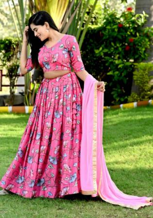 Picture of Bewitching Chiffon Hot Pink Lehenga Choli