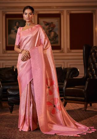 Picture of Excellent Chiffon Pale Violet Red Saree