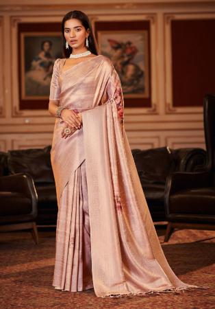 Picture of Excellent Chiffon Pale Golden Rod Saree