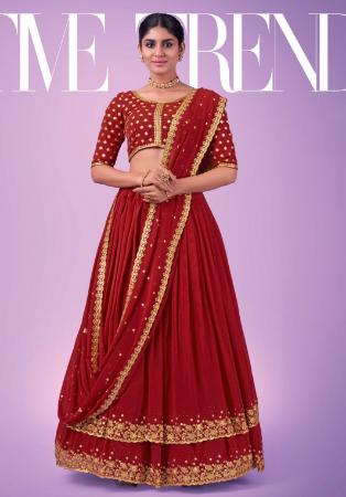 Picture of Taking Georgette Maroon Lehenga Choli