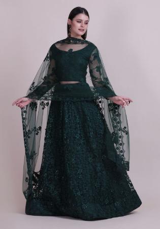 Picture of Amazing Net & Silk Dark Slate Grey Lehenga Choli