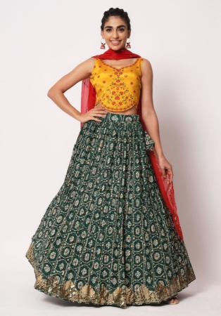 Picture of Comely Silk Sea Green Lehenga Choli