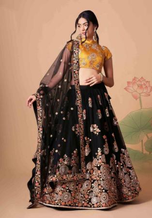 Picture of Exquisite Silk Black Lehenga Choli