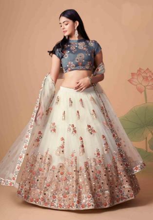 Picture of Graceful Silk Azure Lehenga Choli