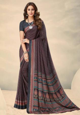 Picture of Sublime Crepe & Silk Dim Gray Saree