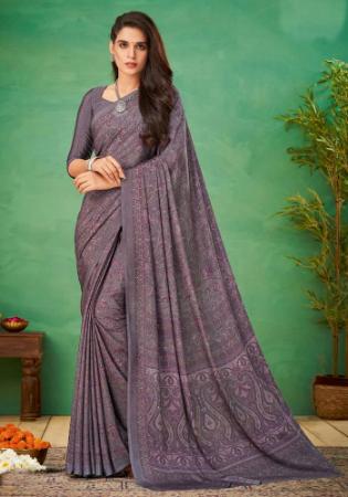 Picture of Enticing Crepe & Silk Dim Gray Saree