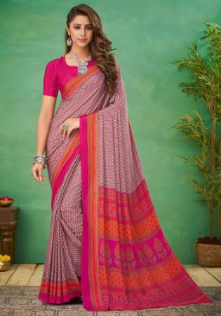 Picture of Ravishing Crepe & Silk Rosy Brown Saree