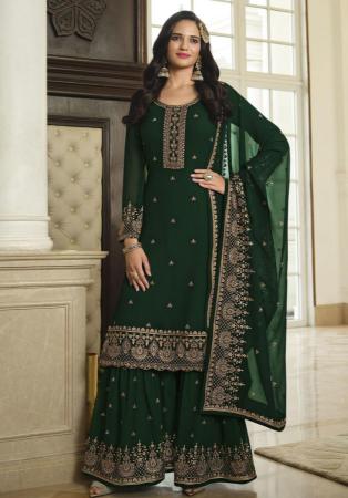 Picture of Georgette Dark Slate Grey Straight Cut Salwar Kameez