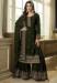 Picture of Georgette Dark Olive Green Straight Cut Salwar Kameez