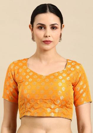 Picture of Stunning Silk Dark Orange Designer Blouse