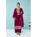 Picture of Georgette Deep Pink Straight Cut Salwar Kameez