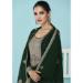 Picture of Georgette Dark Olive Green Straight Cut Salwar Kameez