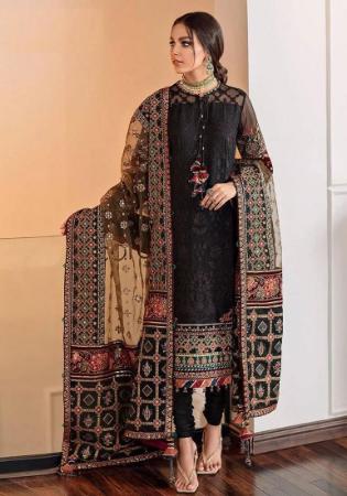 Picture of Bewitching Georgette Black Straight Cut Salwar Kameez