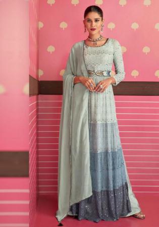 Picture of Amazing Georgette Dark Grey Anarkali Salwar Kameez