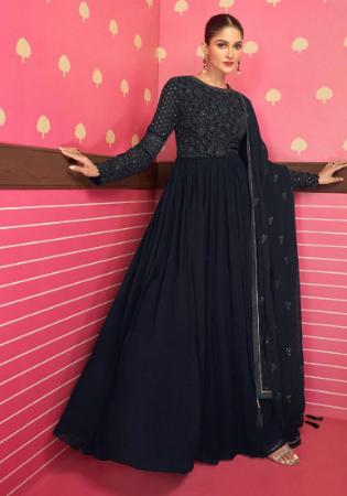 Picture of Nice Georgette Black Anarkali Salwar Kameez