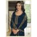 Picture of Charming Georgette Blue Straight Cut Salwar Kameez