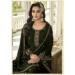 Picture of Georgette Dark Olive Green Straight Cut Salwar Kameez