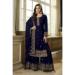 Picture of Georgette Midnight Blue Straight Cut Salwar Kameez