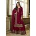 Picture of Magnificent Georgette Maroon Straight Cut Salwar Kameez