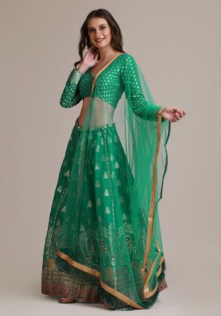 Picture of Pleasing Silk Light Sea Green Lehenga Choli