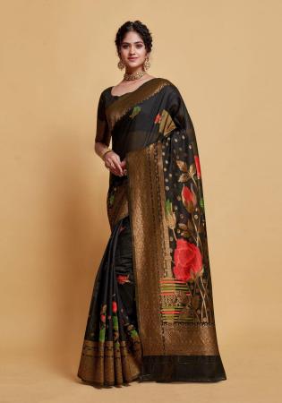 Picture of Ravishing Silk Black Saree