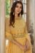 Picture of Georgette Pale Golden Rod Straight Cut Salwar Kameez