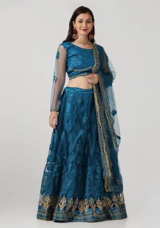 Picture of Charming Net Midnight Blue Lehenga Choli