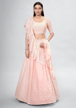 Picture of Taking Georgette Light Coral Lehenga Choli