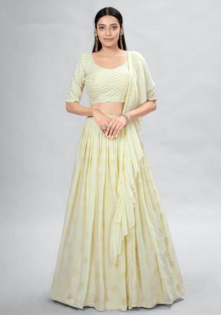 Picture of Well Formed Georgette Off White Lehenga Choli