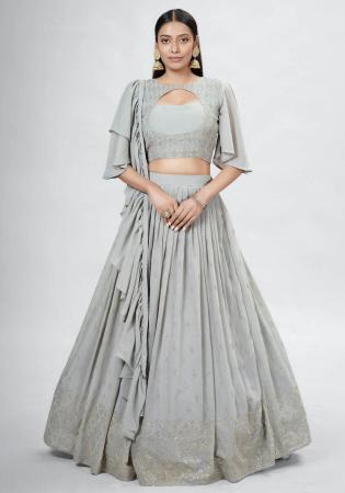 Picture of Appealing Georgette Dark Grey Lehenga Choli