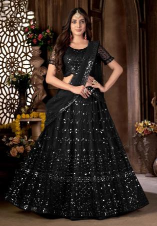 Picture of Shapely Net Black Lehenga Choli