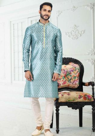 Picture of Magnificent Silk Light Steel Blue Kurtas