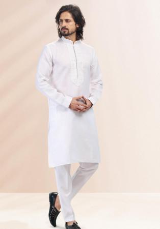 Picture of Enticing Silk White Kurtas