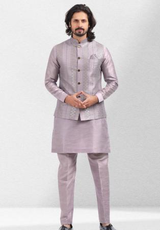 Picture of Bewitching Silk Plum Kurtas