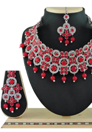 Picture of Resplendent Fire Brick Necklace Set