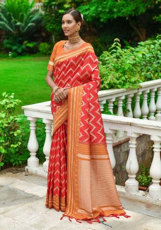 Picture of Delightful Silk Fire Brick Saree