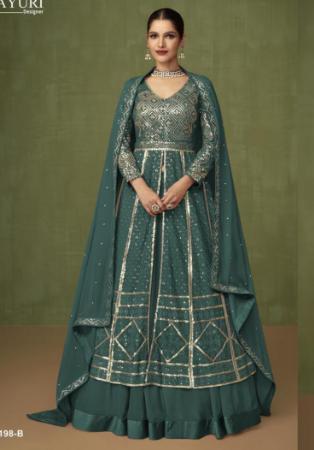 Picture of Georgette Dark Slate Grey Anarkali Salwar Kameez