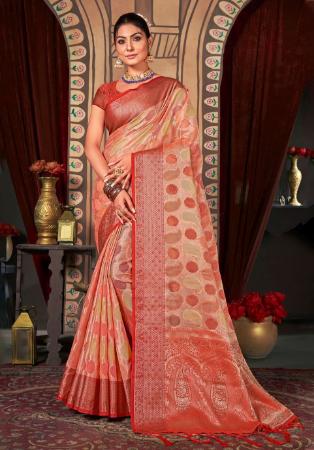 Picture of Taking Organza Tan Saree