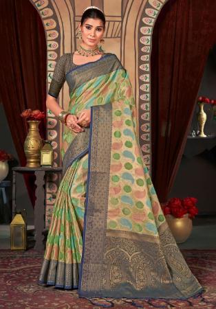 Picture of Fine Organza Tan Saree