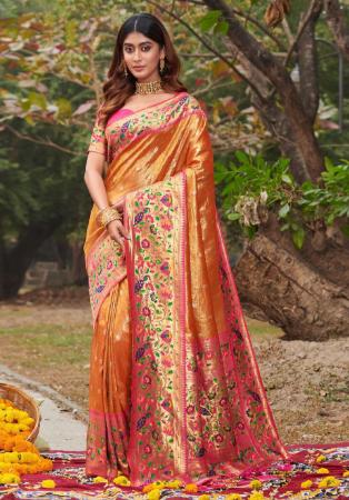 Picture of Wonderful Silk Sandy Brown Saree