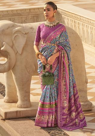 Picture of Well Formed Silk Pale Violet Red Saree