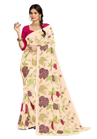 Picture of Beautiful Georgette Burly Wood Saree