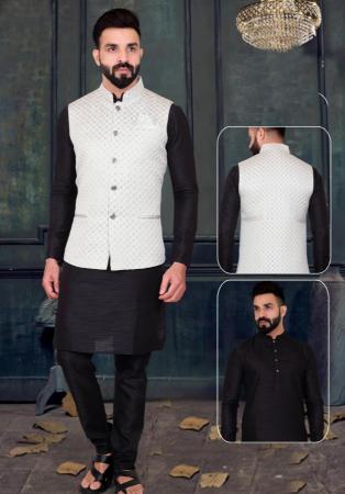 Picture of Elegant Silk Black Kurtas